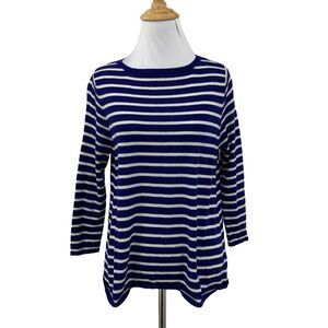 Demylee NY Cashmere Sweater Womens M Medium Anthropologie Striped Pullover *READ